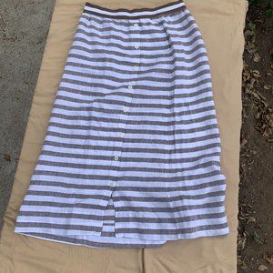 J Jill brown and white linen skirt